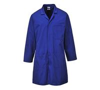 Portwest 2852 Standard Lab Coat Kingsmill Polycotton Professional Protective Workwear Concealed Stud 3 Pocket Storage Durable Comfortable Non-Shrinking, Royal Blue, XS