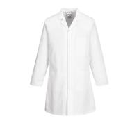 Portwest 2852 Standard Lab Coat Unisex Work Jacket Chore Coat Durable Kingsmill Polycotton Professional Workwear 3 Pockets Stud Front, White, XXXL