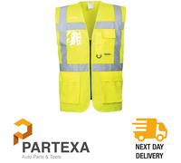 Portwest 381 Yellow Hi Vis Executive Vest Medium S476YERM