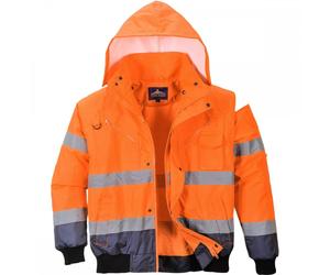 Portwest 3in1 Bomber Jacket 3:2 Orange/Navy M Colour: Orange/Navy, Che M