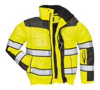 Portwest 954 Yellow Hivis Bomber Jacket Med C466YBRM Waterproof Work Jacket High