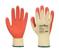 (S, Orange) Portwest A100 Latex Grip Gloves