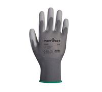 Portwest A120 Breathable PU Palm Glove Grey, X-Small | Grey, X Small, EN 388, ANSI A1, Abrasion Level 5, PU Palm, 13 Gauge, Silicone Free, General Handling
