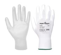 Portwest A120 Grip 13 PU Palm Work Gloves Silicone Free | White, 3X Large, EN 388, ANSI A1, Abrasion Level 5, PU Palm, 13 Gauge, Silicone Free, General Handling
