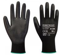Portwest A128 PU Palm Glove Latex Free Black Size: XL Colour: Black, H XL