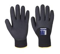 Portwest A146 Twin Lined Flexible Arctic Winter Glove Black, Large | Black, Large, CE Certified, OEKO-TEX Standard 100, 15 Gauge Liner, 3/4 Sandy Nitrile Grip, Twin Insulation