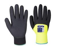 Portwest A146 Twin Lined Flexible Arctic Winter Glove Yellow, XX-Large | Yellow, 2X Large, CE Certified, OEKO-TEX Standard 100, 15 Gauge Liner, 3/4 Sandy Nitrile Grip, Twin Insulation