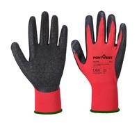 Portwest Flex Grip Latex Glove Red/Black Size: M Colour: Red/Black, Si M