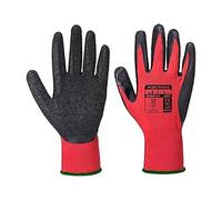 Portwest A174 Grip 13 Latex Crinkle Glove Breathable Waterproof Open Back | Red/Black, 2X Large, EN ISO 21420 Dexterity 5, CE Certified, EN 388 (2121X), Polyester, Elasticated Cuffs, Durable