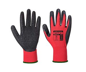 Portwest A174 Grip 13 Latex Crinkle Glove Breathable Waterproof Open Back | Red/Black, Small, EN ISO 21420 Dexterity 5, CE Certified, EN 388 (2121X), Regular Fit, Polyester, Elasticated Cuffs, Durable