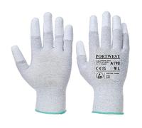 Portwest A198 Antistatic PU Fingertip Glove Grey, Large