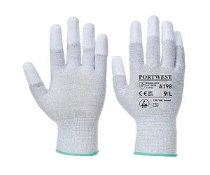 Portwest A198 Antistatic PU Fingertip Glove Grey, Medium