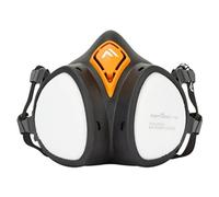 Portwest P440 A2P3 Ready To Use Half Mask Respirator Maintenance Free Integrated Filters Lightweight Comfortable Exhalation Valve Certified PPE, Black, One Size