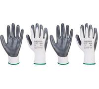 Portwest A310 Abrasion Resistant Flexo Grip Nitrile Glove Grey/White, X-Small (Pack of 2)