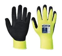 Portwest Latex Foam Hi Vis Grip Gloves Yellow S Pack of 1