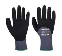 Portwest A352 Grip 15 Nitrile Sandy 3/4 Palm Glove Breathable Lightweight | Grey/Black, Small, EN ISO 21420 Dexterity 5, OEKO-TEX STANDARD 100, EN 388, Nylon Elastane, Additional Stretch, Construction