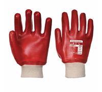 Portwest A400 Dipped Workwear PVC Knitwrist Glove Red, X-Large
