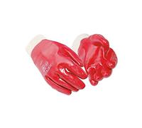 PORTWEST A400RERL PVC Knitwrist Glove, Red, Large, 1 unit