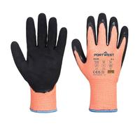 Portwest A646 Cold D13 Nitrile Viz-Tex Cut Glove Warm 7 Gauge Acrylic Liner | Orange/Black, Medium, EN ISO 21420 Dexterity 3, EN 407, EN 511, Double Dipped Coating, Wet and Dry Grip, Thermal, Touchscreen