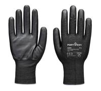 Portwest A680 Cut F21 Nitrile Tungsten Glove Extreme Cut Protection Lightweight Touchscreen Dexterity Durable Silicone Free Work Safety Handwear, Black, L