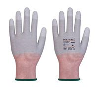 Portwest A696 - LR13 ESD PU Fingertip Cut Glove - Grey/White - XS (Pack of 12 Pairs)