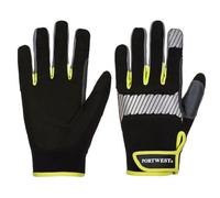 Portwest PW3 General Utility Work Gloves Black / Yellow S Pack of 1