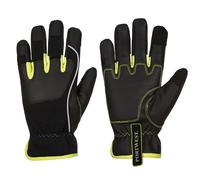 Portwest A771 PW3 Mechanic 540 PU Reinforced Palm Glove Touchscreen Padded | Black/Yellow, Medium, EN ISO 21420 Dexterity 4, EN 388 (2X22B), CE Certified, Level B Cut Resistant, High Visibility, Durable