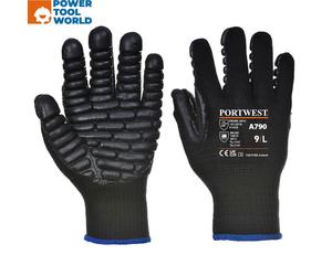 Portwest A790BKRL A790 Anti-Vibration Gloves Black Size Large