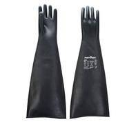 Portwest A803 Chem 600 Latex Heavyweight Gauntlet Genuine Natural Rubber | Black, X Large, EN 407 (X1XXXX), CE Certified, EN ISO 21420, EN ISO 374-1, EN 388, Loose Fit, Chemical Resistant, Welding