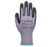 Portwest AB350 Grip 15 Nitrile Sandy Work Safety Gloves High Dexterity Oil Resistant Durable General Handling Protection (12 Pairs), Grey/Black, L