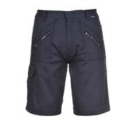 Portwest Action Shorts Cargo Elastic Waist Work Zip Pockets Navy S889 Size XL