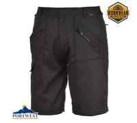 Portwest Action Shorts Cargo Elasticated Waist Work Safety Zip Pockets S889