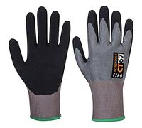 Portwest AHR Nitrile Foam Cut & Grip Gloves, Color: Grey/Black, Size: S, CT67G8RS