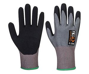 Portwest AHR Nitrile Foam Cut & Grip Gloves, Color: Grey/Black, Size: S, CT67G8RS