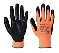Portwest Amber Cut Glove 1 Pair Nitrile Foam 2XL Orange/Black