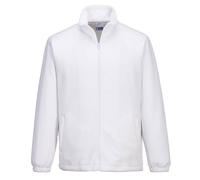 Portwest AS26 Anti-Static ESD Fleece Jacket CE Certified EN 61340 Workwear with Zipped Pockets Carbon Fibre Midlayer Polar Fleece 280g, White, XS