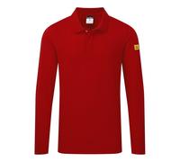 Portwest Anti-Static ESD Polo L/S High Cotton Content Ribbed Collar Safety-AS23