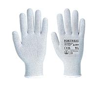 Portwest Anti-Static Shell Glove 1 Pair Grey XS (Pack of 12) A197GRRXS