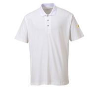 Portwest Antistatic ESD Polo Shirt White Size: 2XL Colour: White, Size 2XL