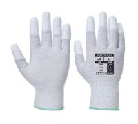 Portwest Antistatic PU Fingertip Glove Grey Size: 2XS Colour: Grey, Ha 2XS
