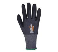 Portwest AP12 SG Grip 15 Eco Nitrile Glove Sustainable Hand Protection Touchscreen Compatible Superior Grip Recycled Material Silicone Free Durable Work Safety, Grey/Black, M