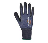 Portwest AP18 12 PACK SG Cut C15 Eco Nitrile Glove Sustainable Cut-Resistant Recycled PET Touchscreen Work Gloves High-Grip Breathable Durable Fit, Blue/Black, XXX-Large