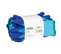 Portwest APB80 Grip 13 Latex Foam Essential Work Safety Gloves Hand Protection Durable Polyester Seamless Liner Superior Grip (12 Pack), Blue, S