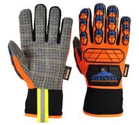 Portwest Gloves Aqua Seal Pro - Waterproof, Impact Resistant - Orange/Blue 2XL