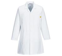 Portwest AS10 Anti-Static ESD Coat 2 Lower Pockets Concealed Stud Polyester