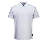 Portwest AS21 Anti-Static ESD Polo Shirt Short Sleeve Concealed Stud Front | White, 2X Large, EN 61340-5-1, EN 1149-5, UKCA, Classic Fit, 96% Cotton, Ribbed Collar, Lightweight, Breathable, Workwear