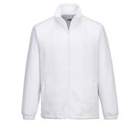 Portwest AS26 Anti-Static ESD Fleece Jacket CE Certified EN 61340 Workwear with Zipped Pockets Carbon Fibre Midlayer Polar Fleece 280g, White, XS