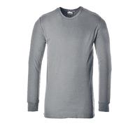 Portwest B123 Thermal T-Shirt Long Sleeve Round Neck Breathable Grey