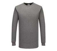 Portwest B123 Thermal T-Shirt Long Sleeve Round Neck Breathable Grey | Grey, X Large, UPF 15, Regular Fit, 50% Cotton, 100% Polyester, Pull-On Design, Moisture Wicking, Club Collar, Construction
