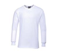 Portwest B123 Thermal T-Shirt Long Sleeve Round Neck Breathable White